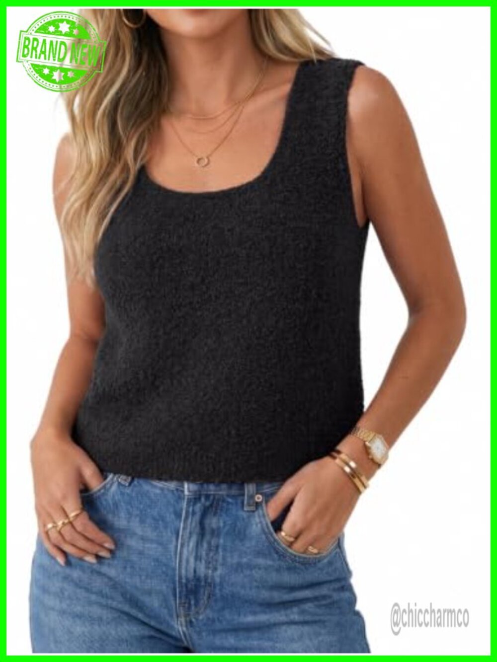 Wool Blend Cropped Textured Fall Work Sweater Vest